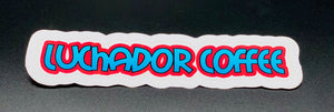 Luchador Coffee Text Logo Sticker